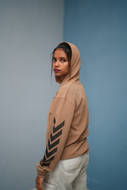 Men’s Full Sleeve BIRD Printed Hoodie | Oversized Winter Hoodie for Men - Light Brown